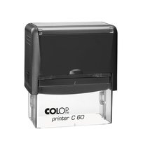 Antspaudas COLOP Printer C60, juodas korpusas, mėlyna pagavėlė