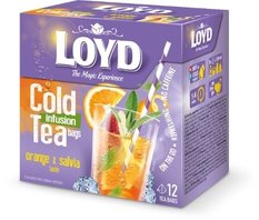 Arbata LOYD Cold Infusion, apelsinų ir šalavijų skonio, 12 x 2,5 g