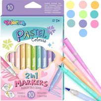 Dvipusiai flomasteriai COLORINO Pastel, 10 pastelinių spalvų