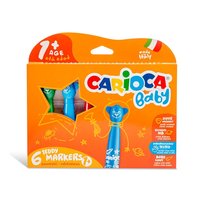 Flomasteriai mažyliams CARIOCA BABY TEDDY MARKER, 6 spalvų