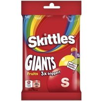 Kramtomieji saldainiai SKITTLES Giants, vaisių skonio, traškiame cukraus glajuje, 116g