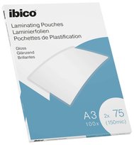 Laminavimo vokeliai Ibico, A3, 303x426 mm, 75 mik., blizgūs, 100 vnt.