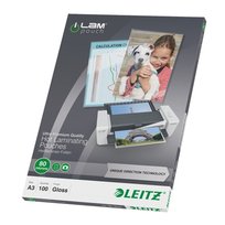 Laminavimo vokeliai Leitz, A3, 303x426 mm, 80 mik., UDT, blizgūs, 100 vnt.