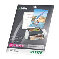 Laminavimo vokeliai Leitz, A4, 216x303 mm, 125 mik., UDT, blizgūs, 25 vnt.