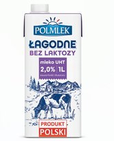 Pienas POLMLEK, be laktozės, 2 %,  UAT, 1 l