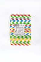 Popieriniai šiaudeliai, spalvotos spiralės, D 8 mm, L 15 cm, 250 vnt