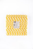 Popieriniai šiaudeliai ZigZag, geltoni/dryžuoti, D 8 mm, L 24 cm, 250 vnt