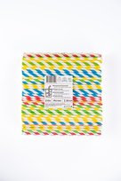 Popieriniai šiaudeliai ZigZag, spalvoti/dryžuoti, D6 mm, L 20 cm, 250 vnt