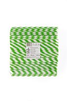 Popieriniai šiaudeliai ZigZag, žali/dryžuoti, D 8 mm, L 24 cm, 250 vnt
