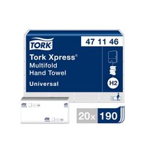 Rankšluostis TORK XPRESS Multifold 471146, 2 sl., 23,4 x 21,3 cm, balta sp. su lapų raštais