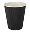 Vienkartinis puodelis RIPPLE Black, popierius/PE, 280 ml, D 80 x H 90 mm, 25 vnt