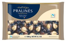 Šokoladiniai saldainiai PRALINES, su lazdyno riešutų kremu, 1 kg