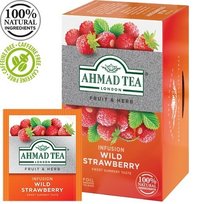 Vaisinė arbata AHMAD ALU WILD STRAWBERRY, 20 vokelių su siūlu po 2 g