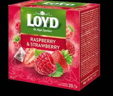 Vaisinė arbata LOYD, aviečių ir braškių skonio, 20 x 2g