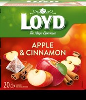 Vaisinė arbata LOYD, obuolių ir cinamono skonio, 20 x 2,5g