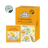 Vaisių ir žolelių arbata AHMAD Camomile Honey & Vanilla, 20 arbatos pakelių x 2 g