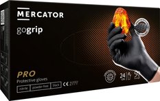 Viekartinės pirštinės MERCATOR Powergrip, nitrilinės, juodos, XL dydis, 50 vnt