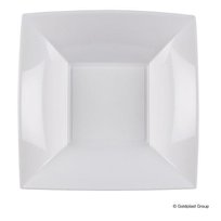 Vienkartinės gilios lėkštės NICE,  PP, baltos, 18x18 cm, 15 vnt.