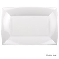 Vienkartinės lėkštės NICE, PP, baltos 34,5x23 cm, 6 vnt