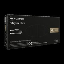 Vienkartinės pirštinės NITRYLEX PF, nitrilinės, nepudruotos, juodos spalvos, XL, 100 vnt.