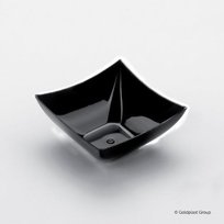 Vienkartiniai furšetiniai indeliai  SQUARE, PS,  juodi, 90 ml, 7 x 7 cm,  H 3,5 cm, 25 vnt.