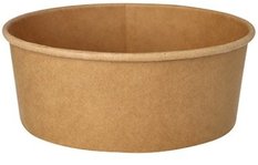 Vienkartiniai  indeliai salotoms, D15cm, 750ml, kartoniniai, rudi, 50 vnt