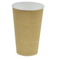 Vienkartiniai puodeliai RIPPLE, popierius/PE, 473 ml,  D90 mm, 25 vnt.