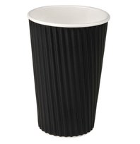Vienkartinis puodelis RIPPLE Black, popierius/PE, 480 ml, D 90 x H 134 mm, 25 vnt
