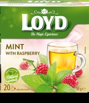 Žolelių arbata LOYD, mėtos ir aviečių skonio, 20 x 1,5 g